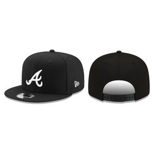 NEW ERA - MLB Baseball Hat - Atlanta Braves 9FIFTYSnapback Cap - Black